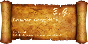 Brummer Gorgiás névjegykártya